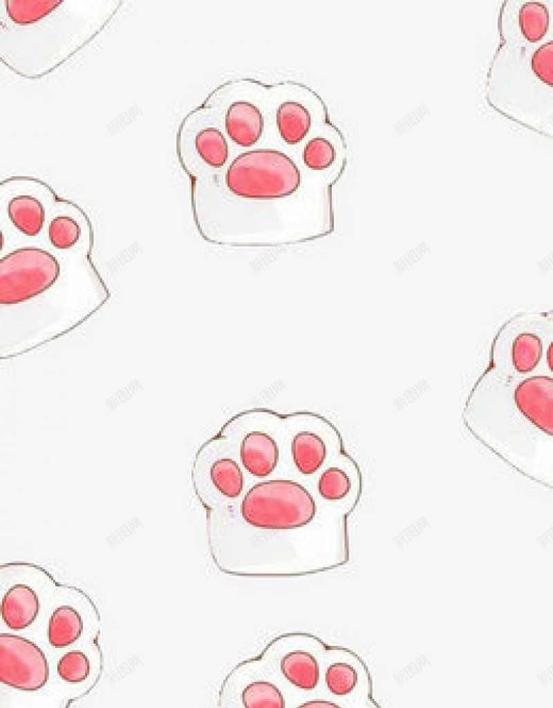 可爱猫爪平铺呆萌可爱童趣png免抠素材_新图网 https://ixintu.com 可爱猫爪 呆萌可爱童趣 平铺