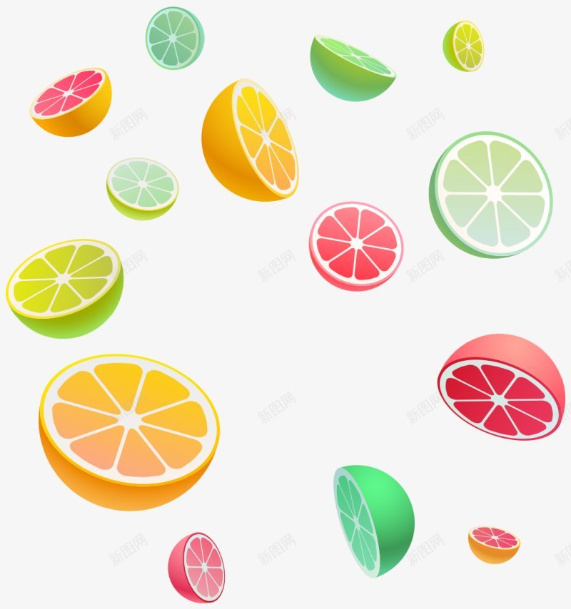 活动促销漂浮背景元素png免抠素材_新图网 https://ixintu.com 悬浮漂浮 活动促销 漂浮 背景元素 黄色柠檬 青 红柠檬