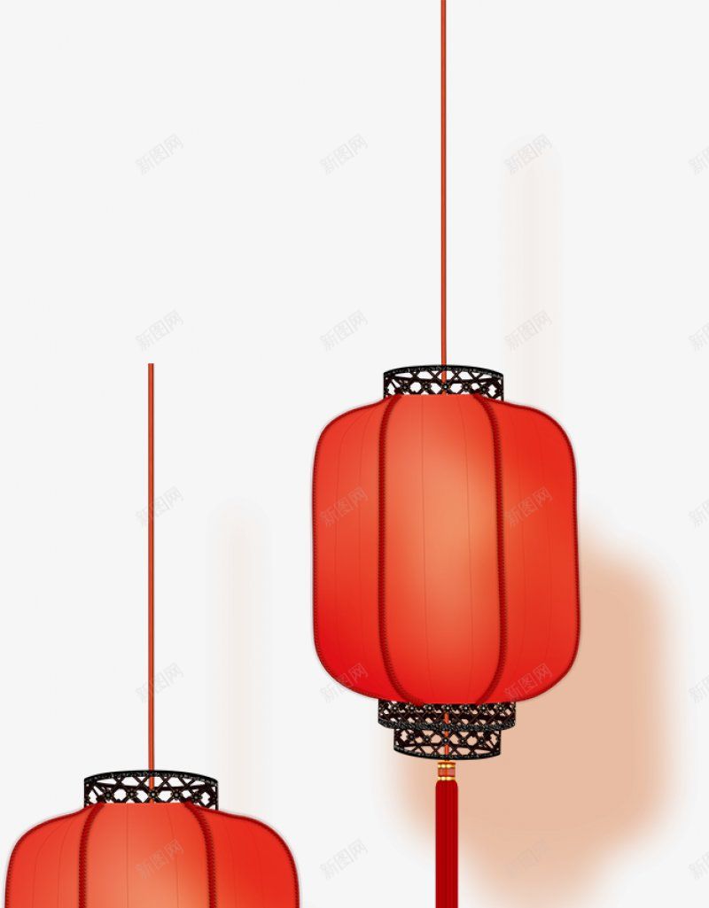 年货节春节喜庆红色灯笼古风透明中国风和风古风民族风png免抠素材_新图网 https://ixintu.com 灯笼