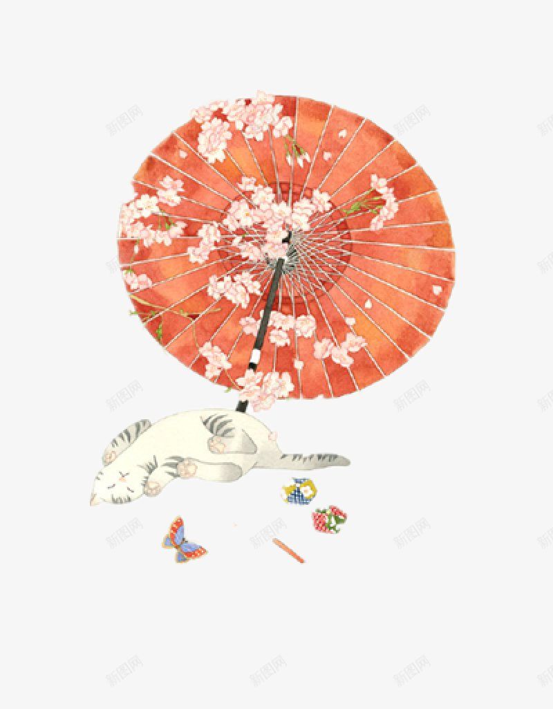 日系古风手绘伞png免抠素材_新图网 https://ixintu.com 伞 古风 手绘 日系