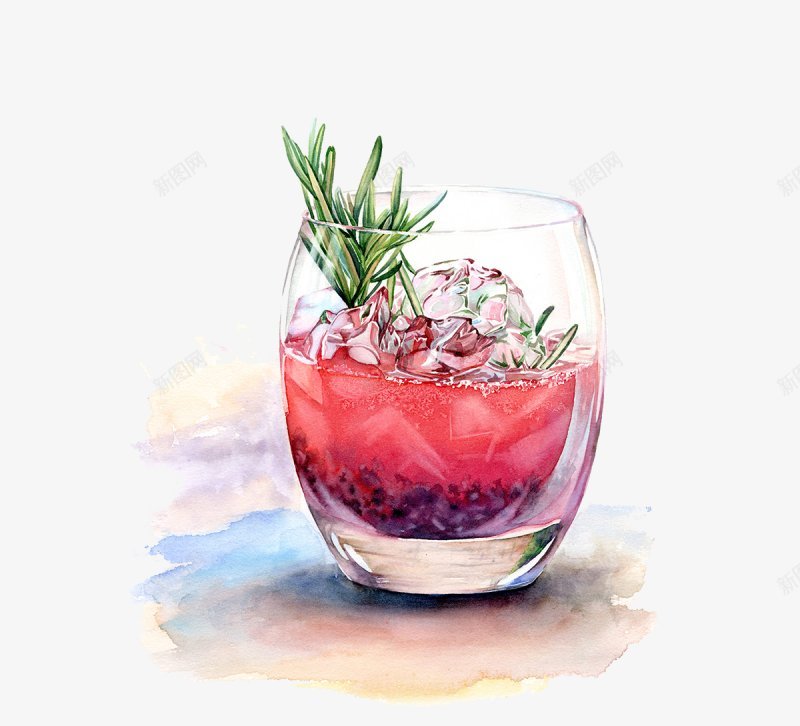 手绘果汁红酒水彩PNS透明底png免抠素材_新图网 https://ixintu.com PNS透明底 手绘果汁 水彩 红酒