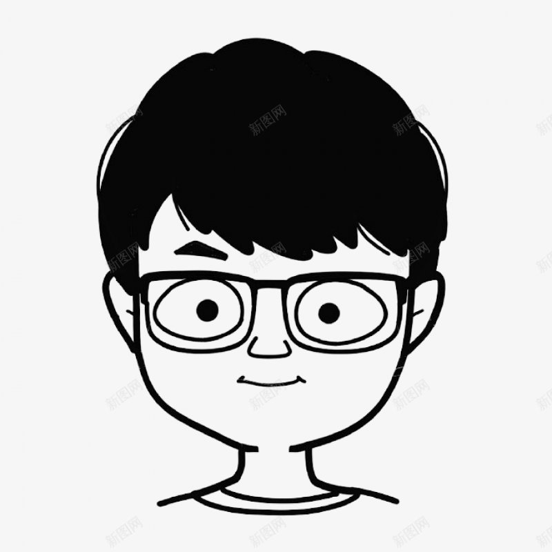 可爱的人物头像绘画插图png免抠素材_新图网 https://ixintu.com 手绘 素描 图形 简约 卡通 人像 男生 青年 头像 戴眼镜 微笑 可爱 插图