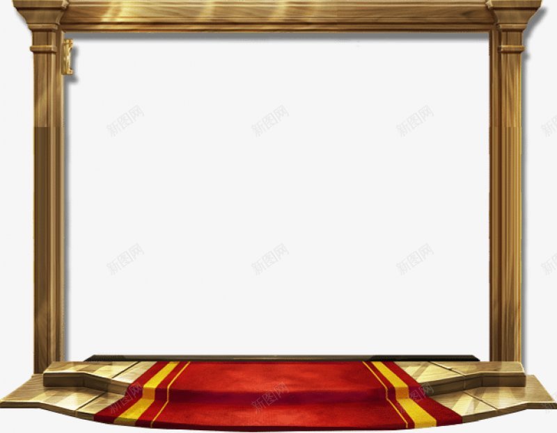金色舞演立体场景台背景png免抠素材_新图网 https://ixintu.com 免抠图 金色场景台 源文件 金红色 演出 舞台 金框 背景 漂浮 立体 舞美 视觉 质感 元素 透明