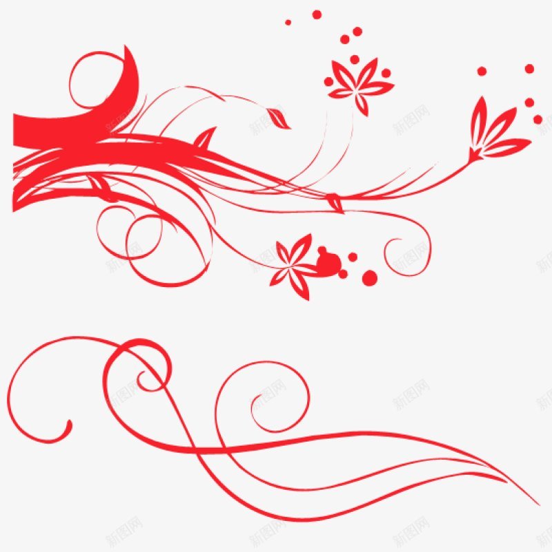 简易的红色花纹装饰图案png免抠素材_新图网 https://ixintu.com 花纹 蕾丝花纹 线条 红色的 简易 开花 背景 花朵 花束 装饰花纹图案