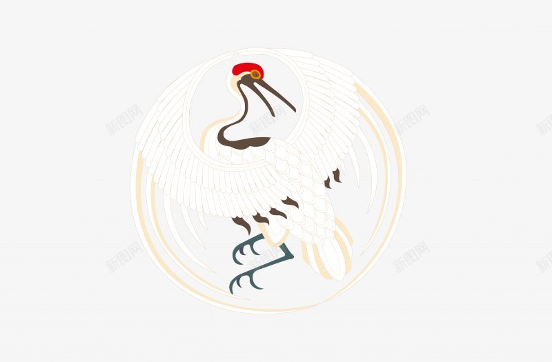 一只中式线描仙鹤装饰图png免抠素材_新图网 https://ixintu.com 国潮风 中式 手绘 一只 仙鹤 古典 国潮 形状 插画 点状 简单 线描 线条 金色
