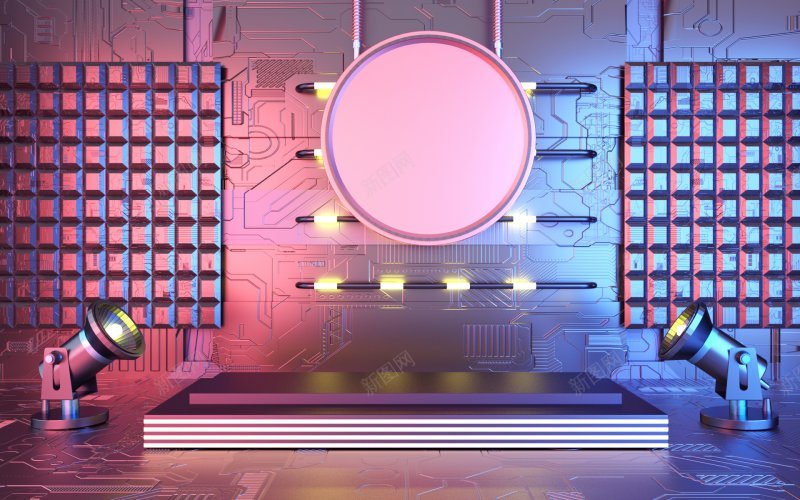 源文件可金属C4D工程源文件科幻电商促销3D模jpg设计背景_新图网 https://ixintu.com C4D三维