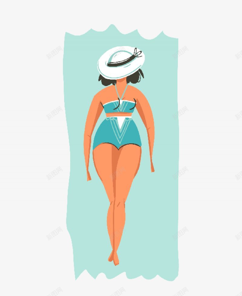 夏日沙滩女孩手绘插画及合集包SummerChipng免抠素材_新图网 https://ixintu.com Child Summer set 免扣手绘彩绘水彩插画