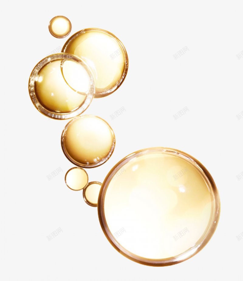 金色泡泡png免抠素材_新图网 https://ixintu.com 气泡 水泡 泡泡 金色 黄色