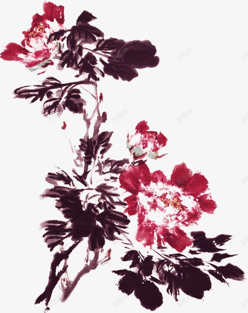 牡丹梅花书画牡丹书画梅花树花花草水墨画水墨书画中国图标png_新图网 https://ixintu.com 书画 书画梅花 书画牡丹 树 梅花 水墨 水墨画 牡丹 花 花草