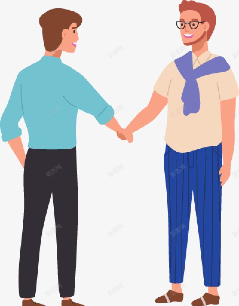 握手合作的2个人职场人士扁平等距插画人物合png免抠素材_新图网 https://ixintu.com 握手合作的2个人 职场人士免扣