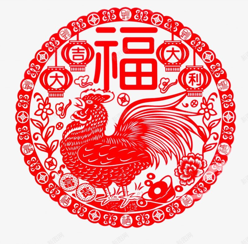 春节新春元旦节日灯笼炮竹剪纸红色拜年中国结灬小狮子png免抠素材_新图网 https://ixintu.com 元宵 元旦 喜庆 年味 新年 春节 灯笼 红色 节日 鸡年