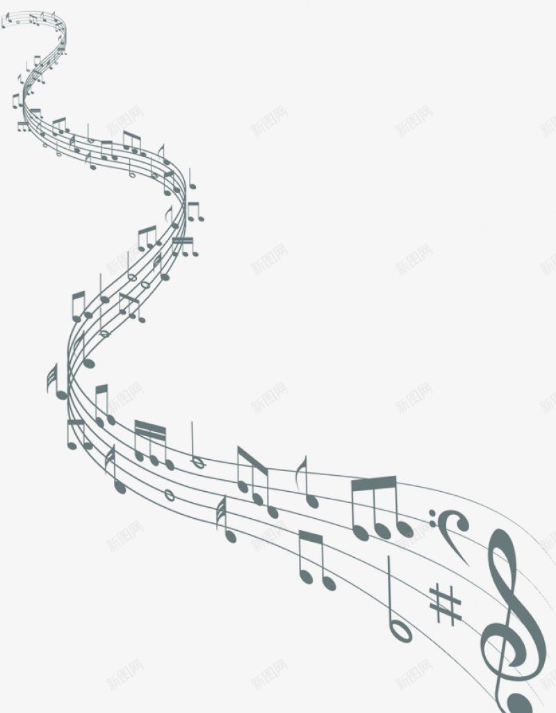 音乐乐符曲线PNS透明底png免抠素材_新图网 https://ixintu.com PNS透明底 乐符 曲线 音乐