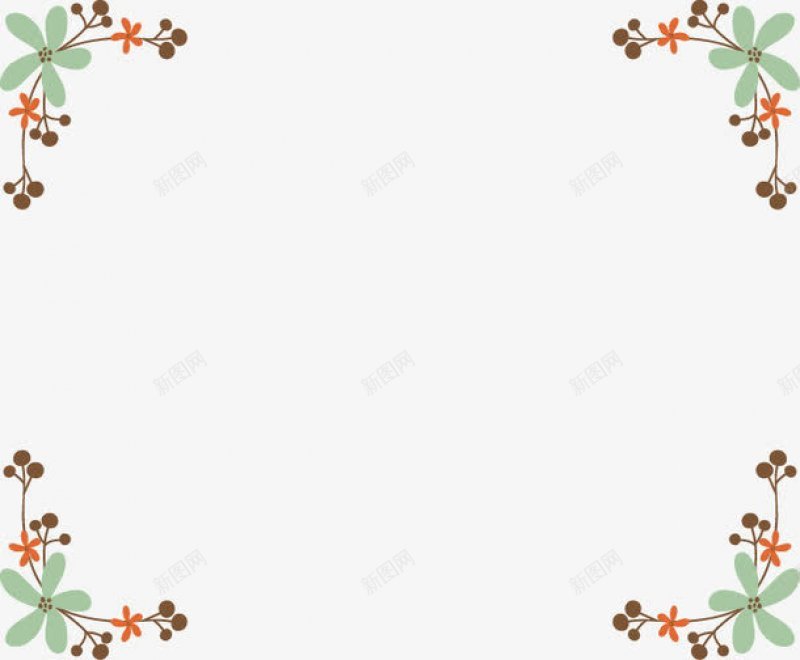 卡通绿色花卉边框海报jpg设计背景_新图网 https://ixintu.com 卡通绿色花卉边框海报
