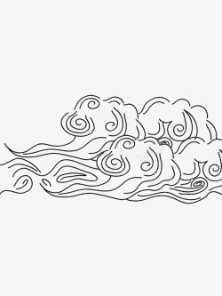 中国风祥云海浪古典复古花纹底纹中国素材