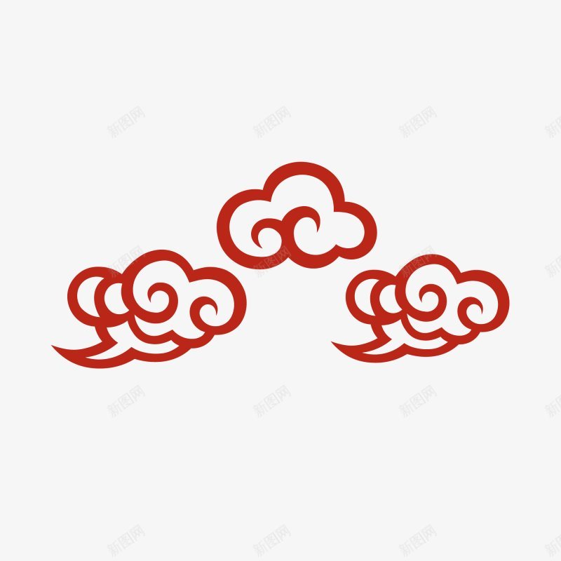 手绘红色中国古典新年祥云装饰图png免抠素材_新图网 https://ixintu.com 中国风青山绿水 手绘红色祥云 传统吉祥云 古典吉祥云 春节小物件 红色吉祥云 图案