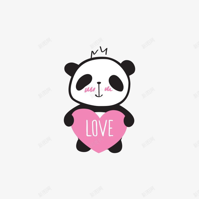 可爱卡通熊猫动物北欧png免抠素材_新图网 https://ixintu.com 动物北欧 可爱卡通熊猫