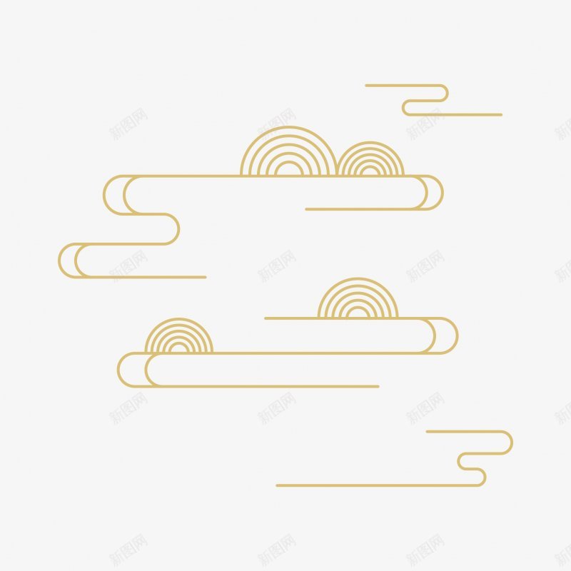 中国风古典传统烫金云纹png免抠素材_新图网 https://ixintu.com 中国风 中式 国潮 复古 新年 祥云 花纹 质感 金色