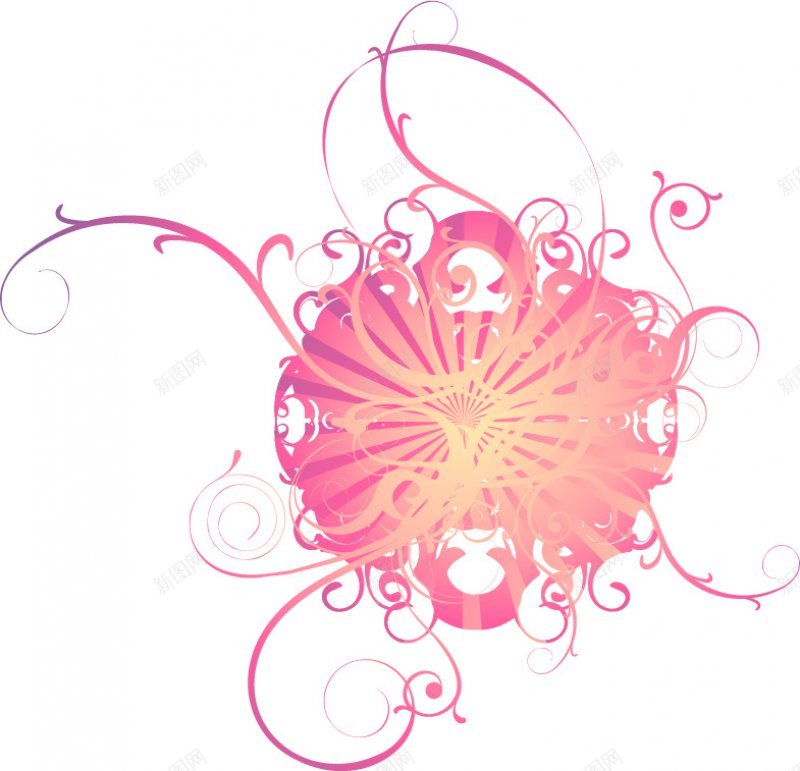 潮流线条花枝透明jpg设计背景_新图网 https://ixintu.com 免扣潮流线条花枝 透明