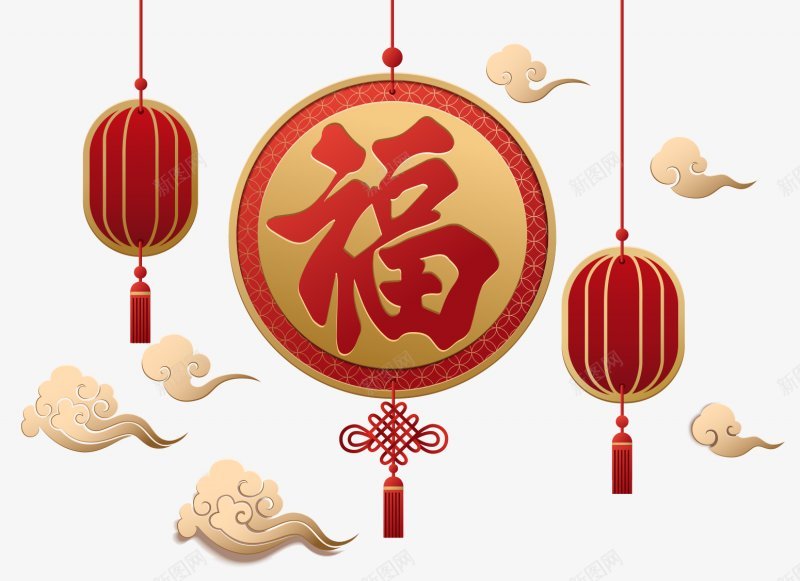 喜庆过年中国风新年元旦喜庆过节图标png_新图网 https://ixintu.com 中国风 元旦 免扣 喜庆 新年 过年