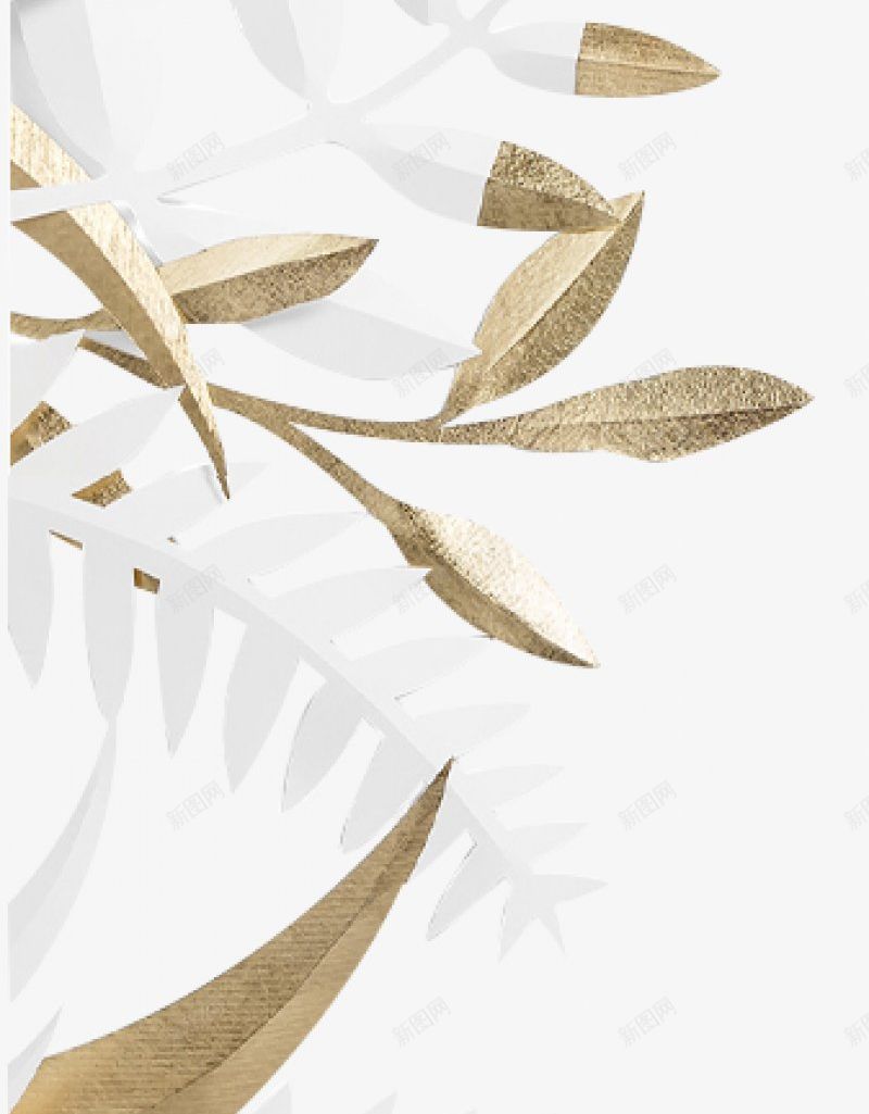 金色植物植物叶子地产地产小中式png免抠素材_新图网 https://ixintu.com 中式 叶子 地产 小 植物 金色植物 高清