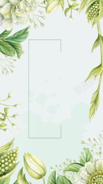 春天植物手绘清新HTML网背景