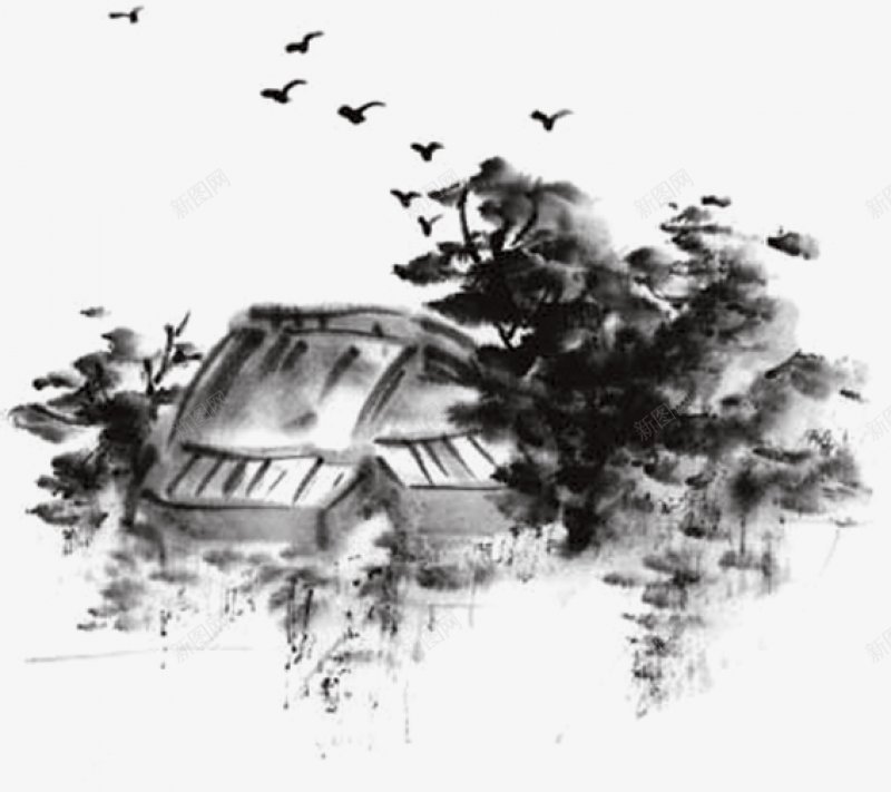 水墨画树松树船荷花梅花鹤山水画天鹅水墨书画中国画中图标png_新图网 https://ixintu.com 古风船 天鹅 山水画 松树 树 梅花 水墨 水墨画 船 荷花 鹤
