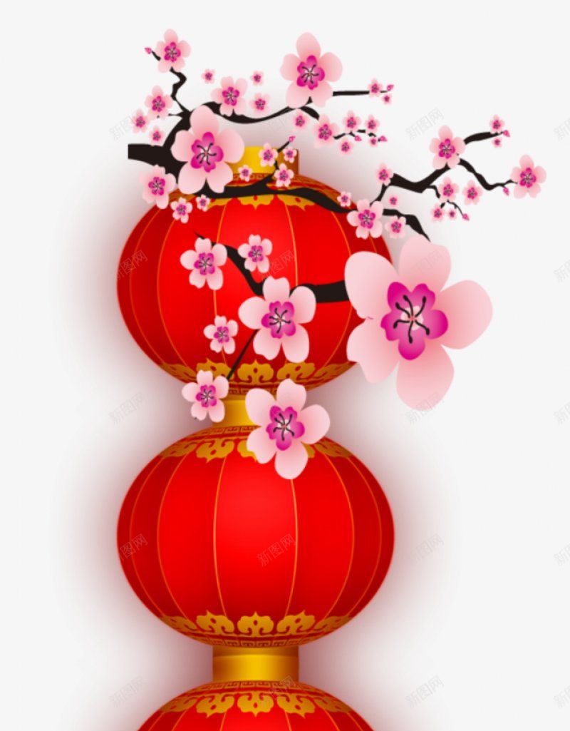 春节新春元旦节日灯笼炮竹剪纸红色拜年中国结灬小狮子png免抠素材_新图网 https://ixintu.com 饰品4