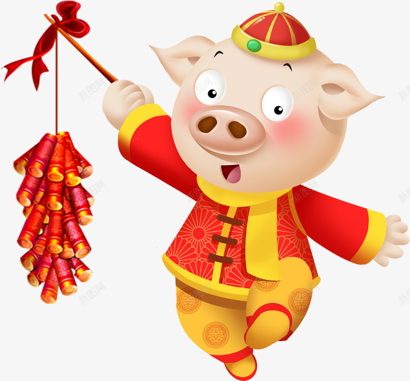2019年猪年中国风古风掌柜png免抠素材_新图网 https://ixintu.com 2019年 元旦 掌柜 放鞭炮 新年快乐 猪年 过年 过年放炮