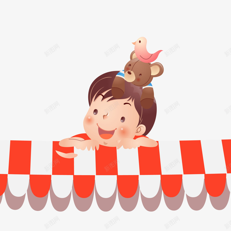 趴在屋檐上的男孩矢量图ai免抠素材_新图网 https://ixintu.com 人物设计 创意 卡通 屋檐 插画设计 男孩 矢量图