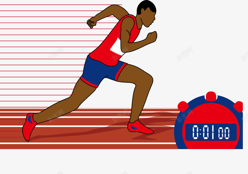 奔跑冲刺png免抠素材_新图网 https://ixintu.com 冲啊 比赛专用 红色 蓝色 赛道 风一样的人