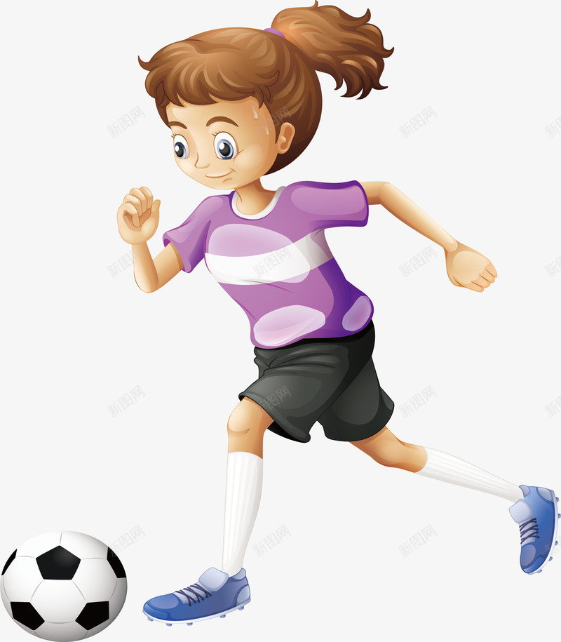女生暑期足球班png免抠素材_新图网 https://ixintu.com 女生足球 暑假招生 足球班 踢足球