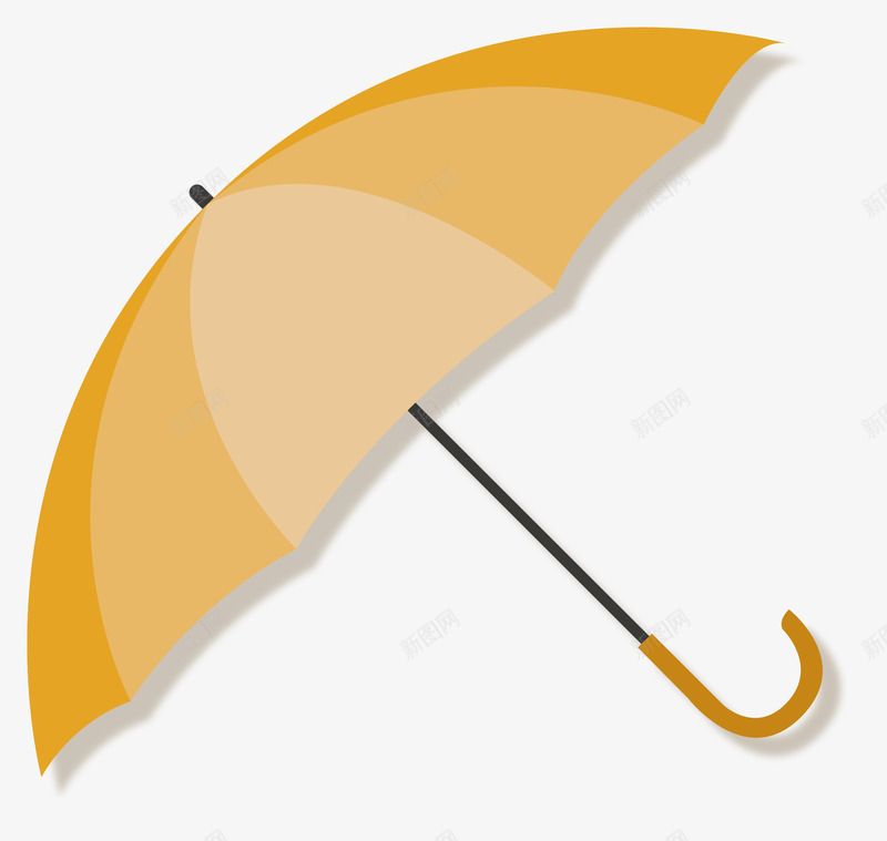 扁平雨伞矢量图ai免抠素材_新图网 https://ixintu.com 扁平化 简单 简约 雨伞 黄色 矢量图