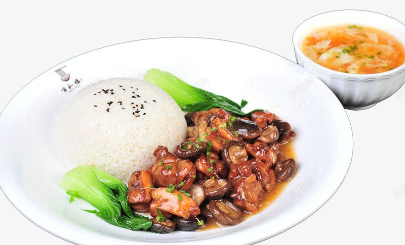 蘑菇炖小鸡盖浇饭png免抠素材_新图网 https://ixintu.com 传统美食 餐饮美食