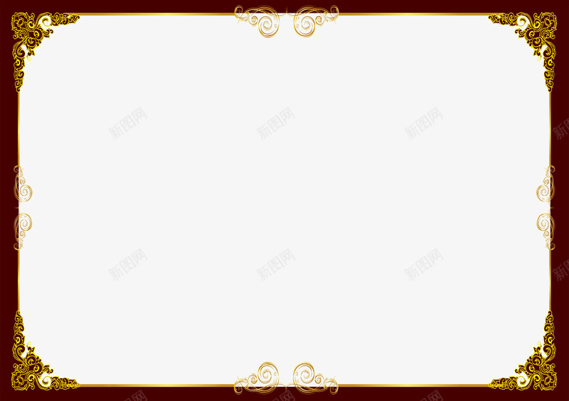 棕色花纹海报边框png免抠素材_新图网 https://ixintu.com 棕色 海报 花纹 边框