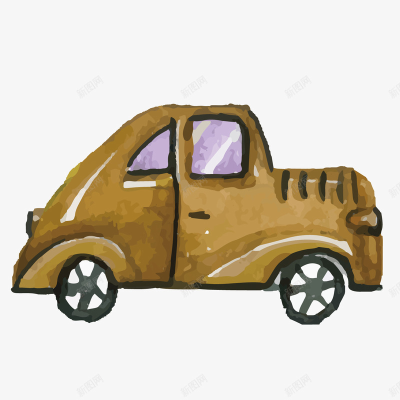 棕色质感儿童绘画汽车矢量图ai免抠素材_新图网 https://ixintu.com 儿童 儿童汽车 棕色 汽车 绘画 质感 矢量图