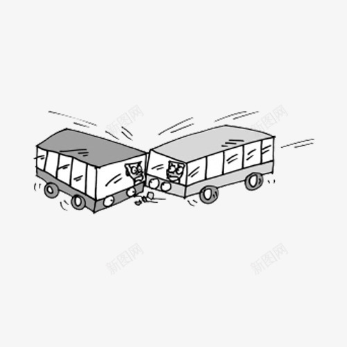 大车撞车png免抠素材_新图网 https://ixintu.com 交通事故 卡通 塞车 插图 撞车