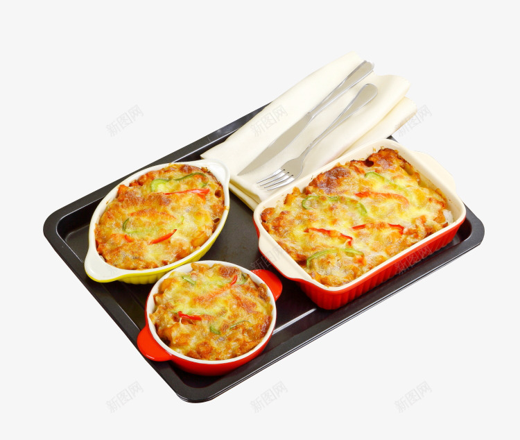 西餐厅焗饭套餐png免抠素材_新图网 https://ixintu.com 刀叉 托盘 焗饭 菜单图片
