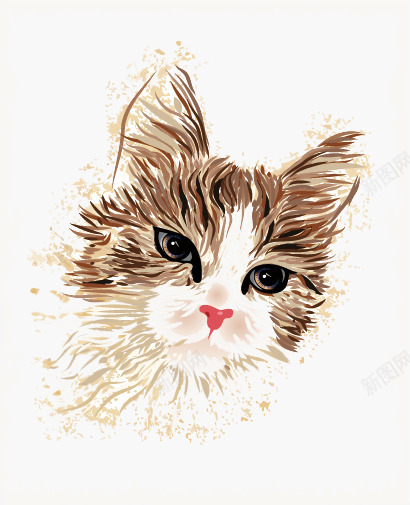 手绘猫背景png免抠素材_新图网 https://ixintu.com 手绘 棕色 浅色 猫