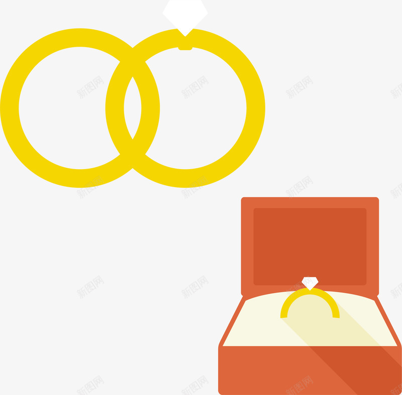 结婚钻石戒子矢量图ai免抠素材_新图网 https://ixintu.com 婚庆 婚礼戒子 浪漫图案 结婚 钻石戒子 矢量图