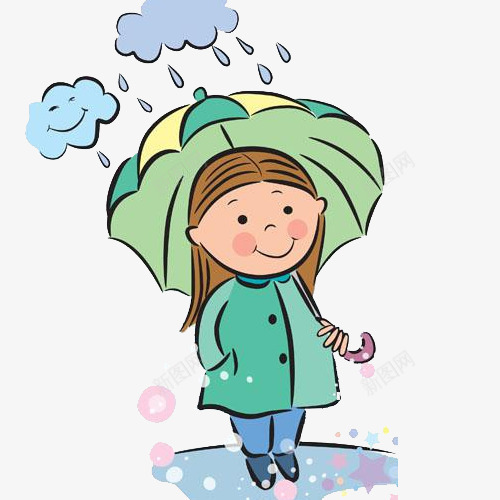 下雨打伞的小女孩png免抠素材_新图网 https://ixintu.com 下雨 下雨天 可爱女孩 手绘 手绘人物 手绘女孩 雨伞