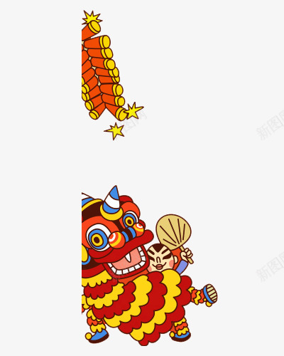 卡通小孩舞狮鞭炮png免抠素材_新图网 https://ixintu.com 二月二 元宵节 卡通 小孩 舞狮 鞭炮 龙抬头