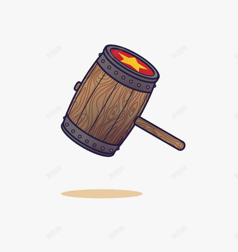 锤头png免抠素材_新图网 https://ixintu.com 木头 棕色 锤头