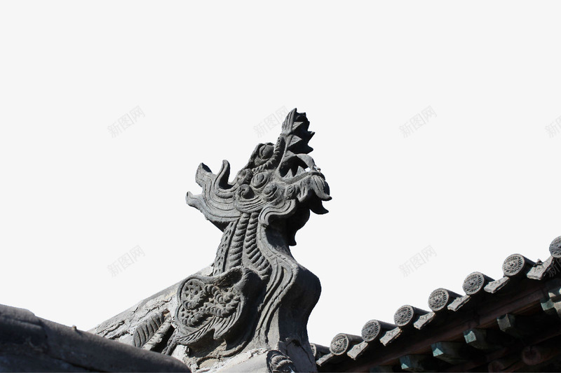 龙抬头房角装饰png免抠素材_新图网 https://ixintu.com 建筑 房子 龙 龙抬头