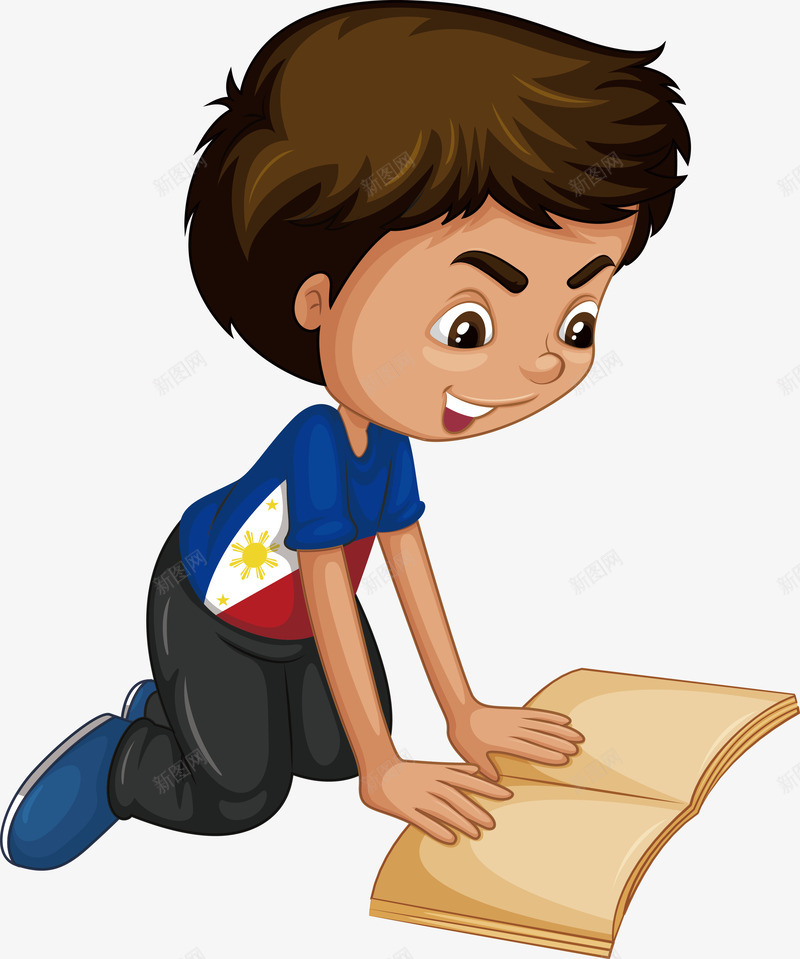 读书男孩png免抠素材_新图网 https://ixintu.com 人物 学习 男孩 看书 矢量读书男孩免费下载 认真的看书 读书 读书人