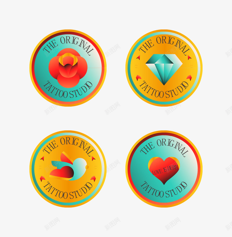手绘logo矢量图图标ai_新图网 https://ixintu.com logo 手绘爱心 手绘钻石 手绘鸽子素材 标签 矢量图