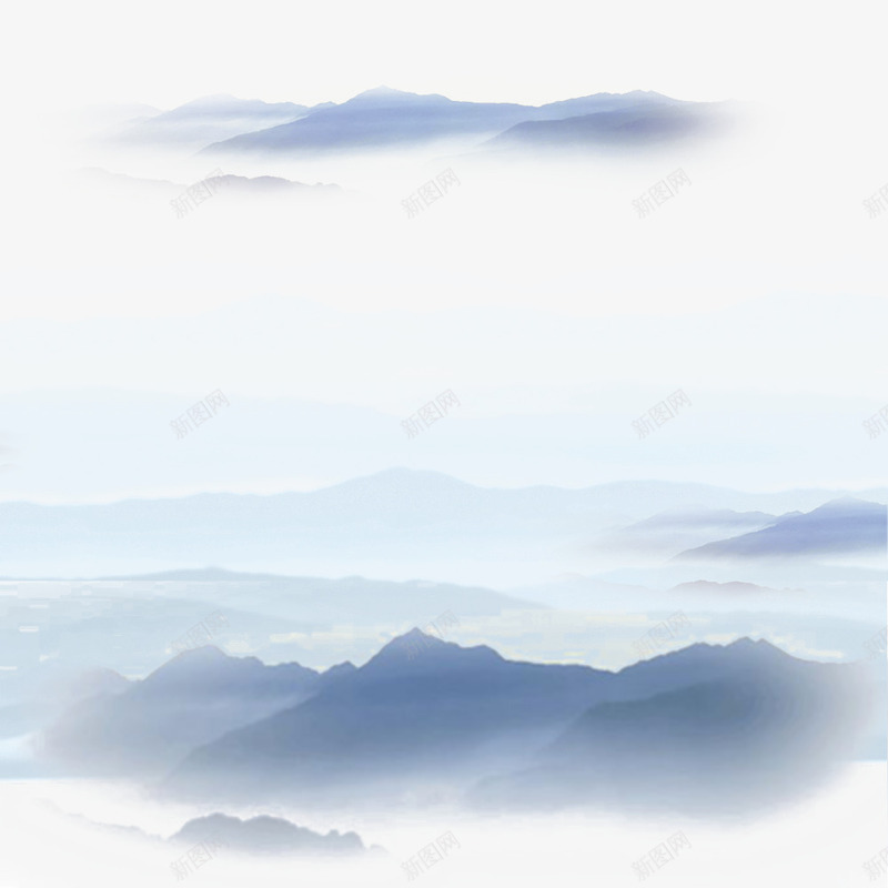 云雾缭绕的群山峻岭png免抠素材_新图网 https://ixintu.com 中国风 云雾缭绕 古画山水 水墨画 海报 海报背景 群山峻岭