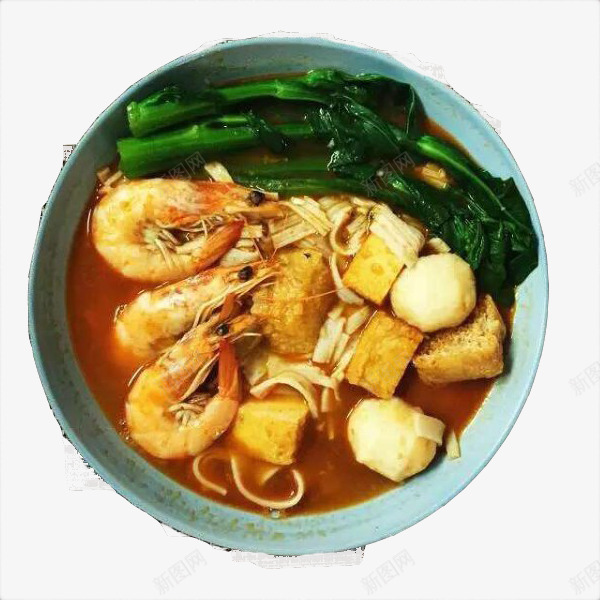 好吃的沙茶面png免抠素材_新图网 https://ixintu.com 传统美食 厦门美食 家常菜 沙茶面 美食 虾 青菜 面食 餐饮美食