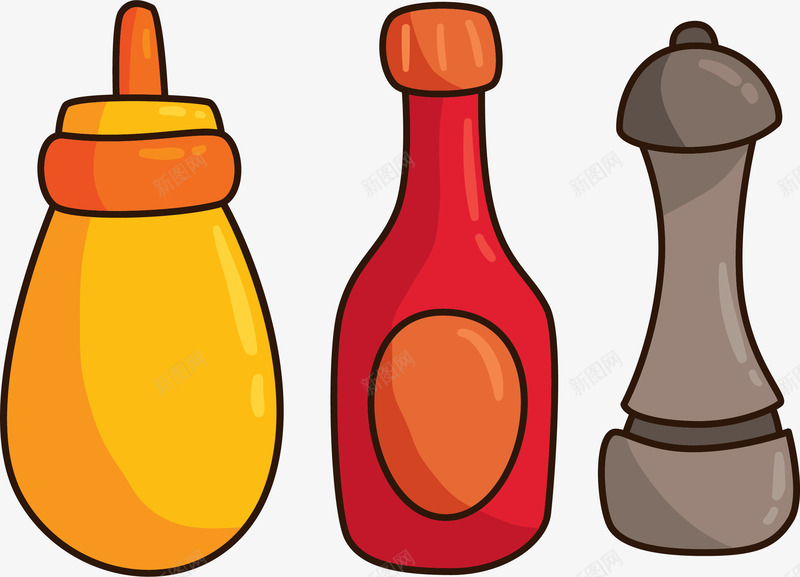 烤肉调料png免抠素材_新图网 https://ixintu.com BBQ 卡通手绘 烤肉 矢量图案 胡椒粉 胡椒粉罐 调料