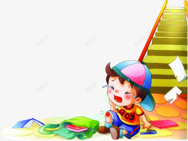 幼儿园卡通人物安全楼梯png免抠素材_新图网 https://ixintu.com 人物 卡通 安全 幼儿园 楼梯