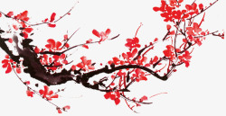 中国风海报卡通梅花树枝素材